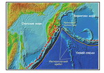 Рис. 5) Карта Камчатки и примыкающих областей Тихого океана