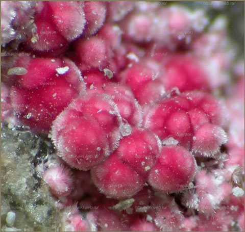 Erythrite spherulites-- 