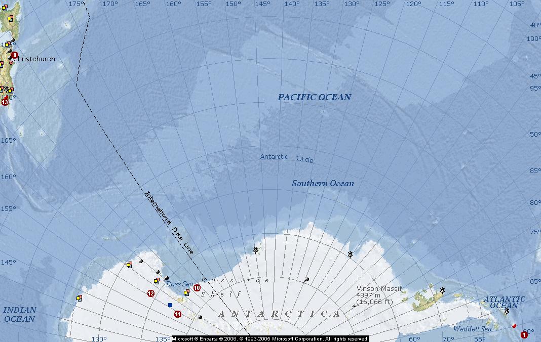 Тихий океан (южн. часть), Антарктида (от Земли Виктории (№ 12) до Антарктич...