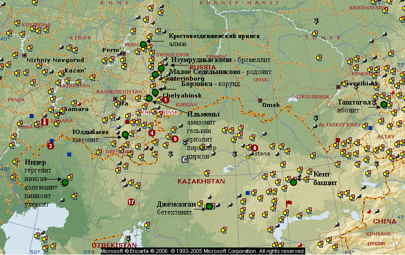 Каменное месторождение на карте