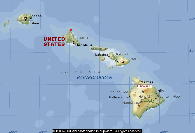 Гавайи какая страна. Карта Гавайских островов на карте.