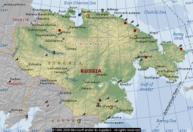 Карта билибинского района чукотка