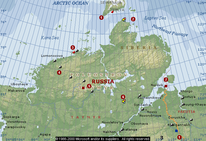 Озеро таймыр на карте россии