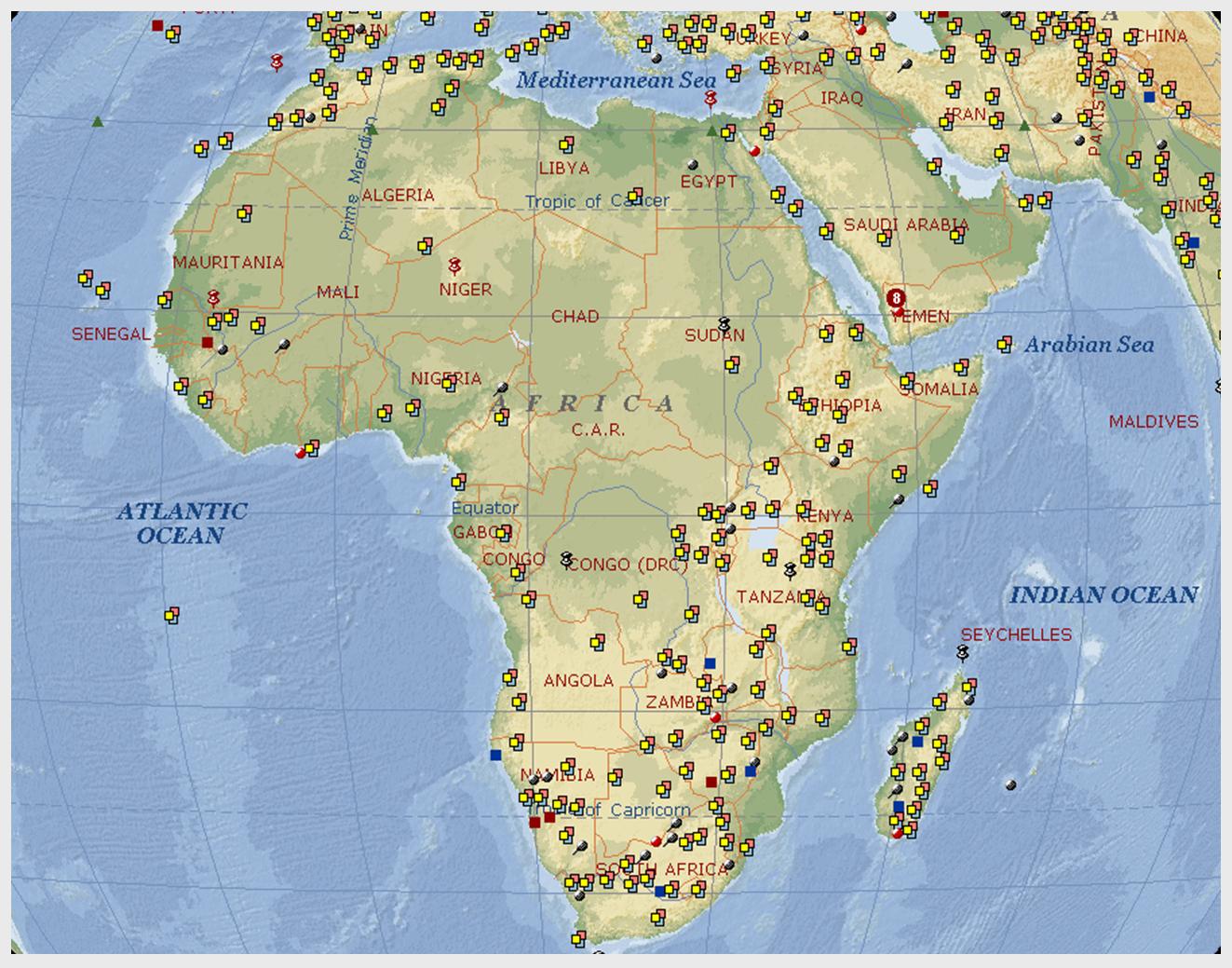 Местоположение африки. Карта полезных ископаемых Африки. Карта Африки с полезными ископаемыми. Местонахождения Африки. Карта минералов в Африке.
