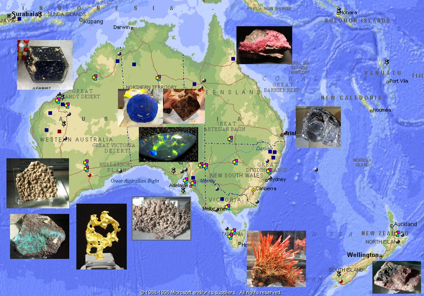 Природные ресурсы австралии и океании. Карта полезных ископаемых Австралии. Месторождения полезных ископаемых в Австралии на карте. Месторождения полезных ископаемых в Австралии. Природные ресурсы Австралии карта.